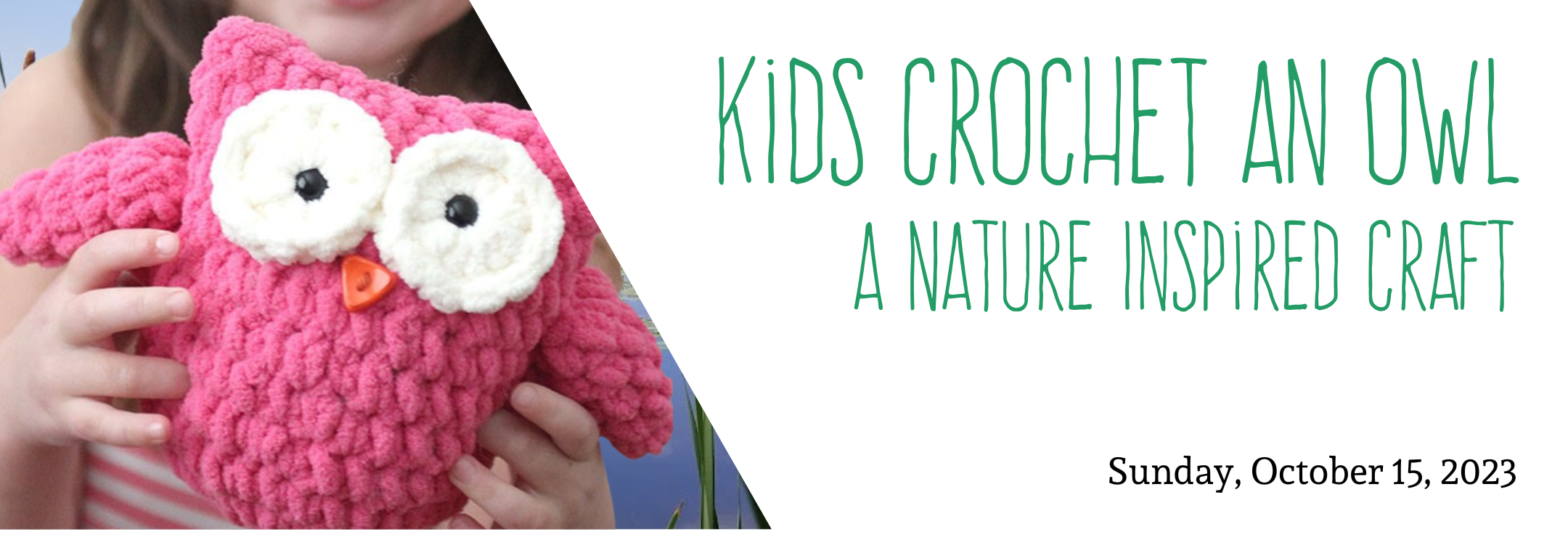 Kids crochet an owl